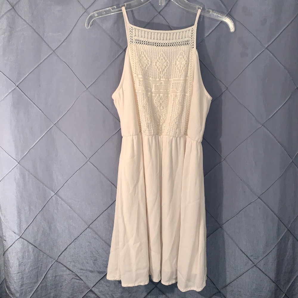 💋 Massimo cream macramé halter dress XS